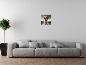 Gario Obraz s hodinami Osamelý silný slon Rozmery: 30 x 30 cm