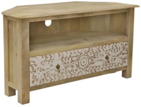 furniture-nabytek.cz - Rohový stolík pod tv z masívneho dreva mango 110x60x50
