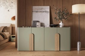 Komoda Amilio 200 cm - eukalyptus / dub baltic dune / dub prírodný