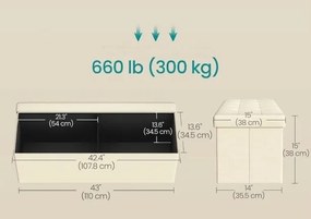 Taburet Soor s úložným prostorem světle béžový