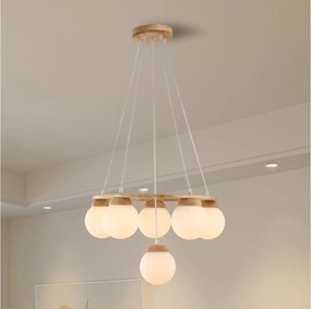 Brilagi - Závesný luster na lanku VISBY WOOD 6xE27/60W/230V priemer 58 cm drevo