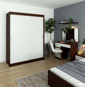 Šatní skříň CLP Mono 150 cm wenge/bílá