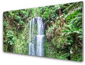 Skleneny obraz Vodopád stromy príroda 120x60 cm