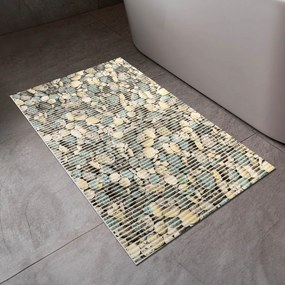 Kúpeľňová penová rohož / predložka PRO-059 Žlto-modré riečne kamene - metráž šírka 65 cm