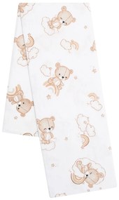 Flanelová plienka s potlačou New Baby medvedík biela