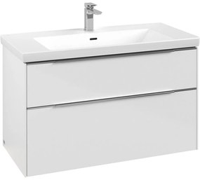 VILLEROY &amp; BOCH Subway 3.0 závesná skrinka pod umývadlo, 2 zásuvky, s LED osvetlením, 973 x 478 x 429 mm, Brilliant White, C570L0VE