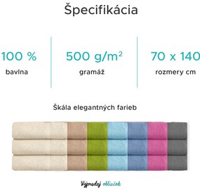 Osuška CLARYSSE ELEGANCE 70x140 cm zelená, 100% bavlna