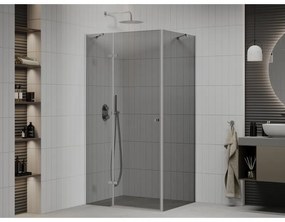 Mexen Roma, sprchovací kút 100 (dvere) x 110 (stena) cm, 6mm šedé sklo, chrómový profil, 854-100-110-01-40