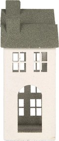 Kovový svietnik domček s pieskovým povrchom Raw Sand - 25*15*47 cm