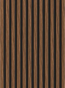 Mexen Lam-F, akustické stenové lamely 275 × 30 cm, plstený podklad 8 mm, technická dyha, mahagón rubínový, S105-275307-3015-013
