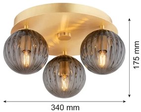 Argon 6308 - Stropné svietidlo PALOMA 3xE14/7W/230V zlatá/čierna