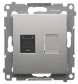 D61/43 Počítačová zásuvka RJ45 jednopólová strieborná mat