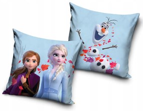 DETSKÁ DEKORAČNÁ OBLIEČKA NA VANKÚŠ FROZEN 40X40 CM VZOROVANÁ
