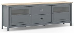 TV stolík sivozelený z borovicového dreva 180x59x40 cm Misti – Marckeric