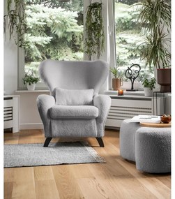 Sivé kreslo ušiak Miuform Miuf