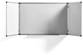 Biela magnetická tabuľa TRACEY, trojdielna, 1800x600 mm