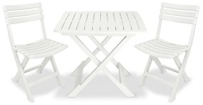 vidaXL 3-dielna skladacia bistro súprava plast biela