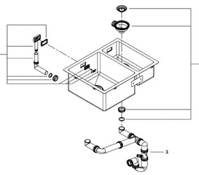 GROHE 31577SD1 - Kuchynský drez K700U 595 × 450 mm, nerezová oceľ