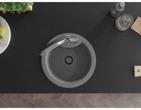 Mexen Diego, 1-komorový granitový drez 488x488x167 mm a drezová batéria Duo, šedá, 6512-71-671701-07-B