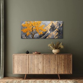 Obraz – Zlatý strom v horách (120x50 cm)
