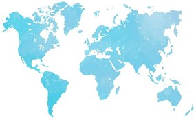 Samolepiaca tapeta mapa sveta v modrom odtieni
