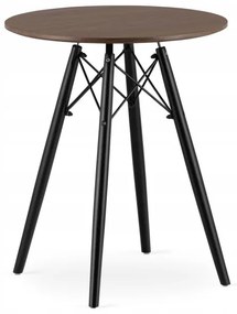 Jedálenský stôl TODI jaseň 60 cm s dvoma stoličkami ESSEN čierne