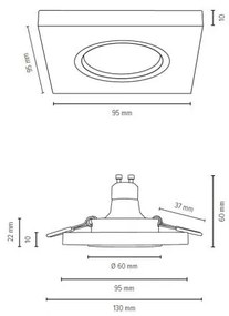 Spot-Light 2515174 - LED Podhľadové svietidlo VITAR 1xGU10/5W/230V