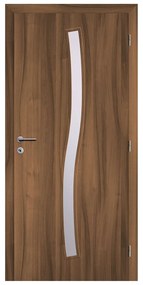 Solodoor Interiérové dvere Etta 1, 70 P, 750 × 1 985 mm, fólia, pravé, orech kráľovský, presklené