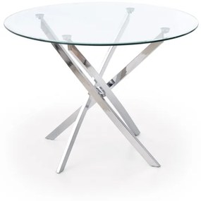 Jedálenský stôl RAYMOND, 100x73x100, sklo/chróm