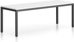 Lavica FRAME, čierna podnož, 1685 x 404 x 468 mm, biela