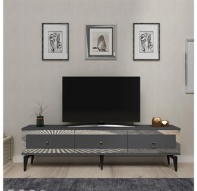 TV stolík/skrinka Muvuta 2 (antracit + strieborná) . Vlastná spoľahlivá doprava až k Vám domov. 1095412