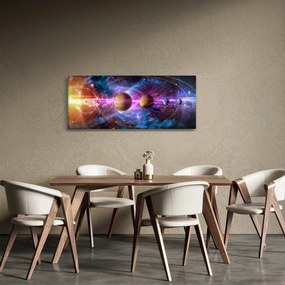 Obraz - Slnečná sústava (120x50 cm)
