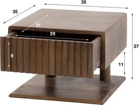Nočný stolík 30-12 Carve Drevo Acacia  - Komfort-nábytok