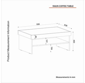 Konferenčný stolík Raunan (dub + antracit). Vlastná spoľahlivá doprava až k Vám domov. 1108162