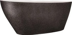 Besco Voľne stojaca vaňa z liateho mramoru Goya Glam 140x62 (160x70, 170x72) BESCO-Rozmery: 140,5x62,5, BESCO-Farba: Biela/grafit