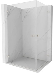 Mexen Lunar-B Duo výklopný sprchový kút 80 x 75 cm, číre sklo, brúsená oceľ, 832-080L-075P-97-00