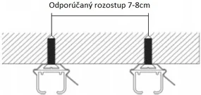Dekorstudio Stropná hliníková koľajnica SMART čierna - dvojradová Dĺžka: 600cm, Typ príslušenstva: Čierny bežec + francúzsky háčik