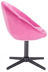 LuxuryForm DESIGN Kreslo VERA VELUR na čiernom kríži - ružové