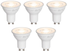 Sada 5 čírych LED žiaroviek GU10 50mm 7,5W 800 lm 3000K