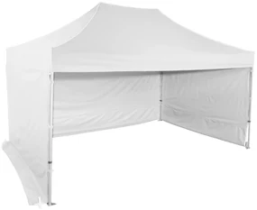 Rozkladací stan 3x4,5m - hliníkový hexagon, Biela