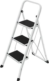 3-stupňový rebrík skladací, záťaž 150 kg, biely