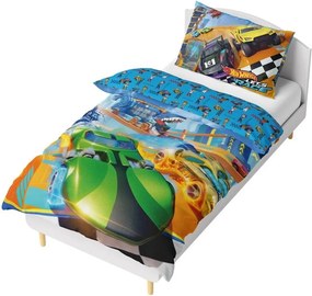 Bavlnené posteľné obliečky Hot Wheels – motív Let’s Race - 100% bavlna - 70x90 cm + 140x200 cm
