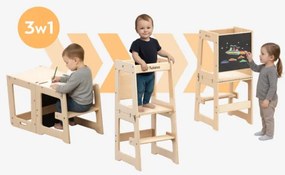 Učiaca veža 3v1 Mooby 35 naturálna