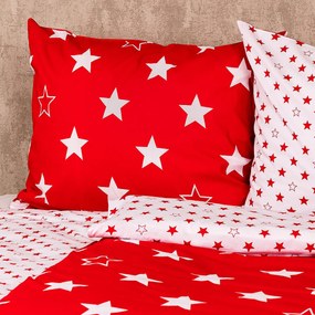 4Home Bavlnené obliečky Stars red, 160 x 200 cm, 70 x 80 cm