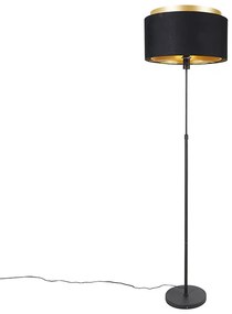 Moderná stojaca lampa čierna so zlatým duo odtieňom - Parte