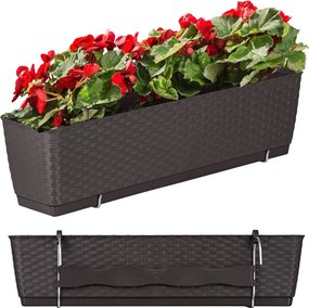 Plastový balkónový kvetináč DRL500PW 49,2 cm - hnedá