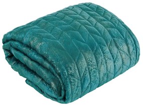 Dekorstudio Luxusný zamatový prehoz AGATA v tyrkysovej farbe Rozmer prehozu (šírka x dĺžka): 170x210cm