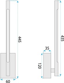 Toolight Toolight, LED nástenné svietidlo 4W, 1000lm, 4000K, APP1798-W, čierna matná, OSW-08979