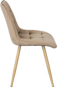 Sada stola SKUBI 120-160 cm Artisan Oak a 4 béžových stoličiek RODRI