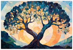 Obraz – Mozaika – slnko a strom II. (90x60 cm)